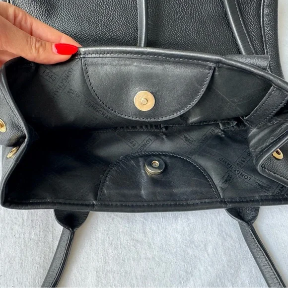 Longchamp Black Leather Tote - Picture 8 of 14